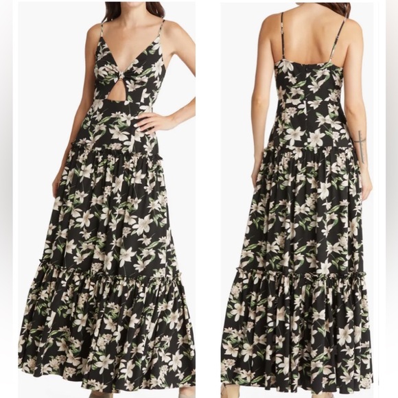 ❤️ Lulus Blooms of Paradise Black Floral Print Sleeveless Maxi Dress! - Picture 3 of 13
